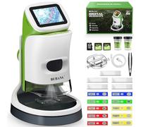 Microscopio Digitale Bambini con Supporto Rimovibile: Regalo 6-12 Anni | 1000X | Schermo 4K | Scheda 32 GB | Supporto rimovibile | Box insetti | Vetrini | Foto e video | Kit STEM | Dentro e fuori