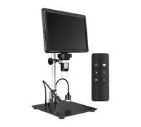 Microscopio digitale con ampio schermo da 10,1" con zoom 1500X e supporto flessibile, ideale per hobbisti e uso professionale