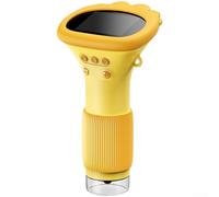 Microscopio digitale con ingrandimento 100x con schermo HD IPS per bambini, giocattolo portatile per ispezione di piante, insetti, monete, 14,4 cm, bianco (giallo)