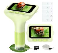 Microscopio digitale con schermo da 3 pollici per bambini: 1000X ricaricabile Mini Pocket Mini portatile Miniscopio Lente d'ingrandimento 4K Monete Gioielli Loupe Edu Scienza STEM Giocattolo Regalo di