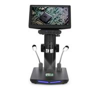Microscopio digitale desktop per adulti Ingrandimento 50X 1600X 7 0 pollici IPS Schermo 8MP Foto 1080P Video Batteria integrata Luci di riempimento LED Supporto regolabile con scheda TF da 32 GB