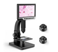 Microscopio digitale LCD 2000X, microscopio a moneta da 7 pollici con luci LED, microscopio USB desktop da 12 MP e scheda da 32 GB per uso ottico da laboratorio