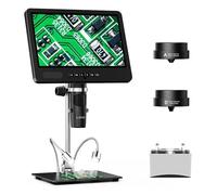 Microscopio digitale LCD 2160P 24MP 1500X Kit di ingrandimento for monete for saldatura Osservazione biologica Schermo da 7 pollici Ispezione QC 3 lenti