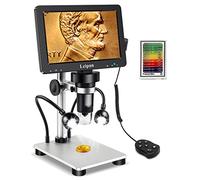 Microscopio digitale LCD da 7 pollici 1200X, Leipan 12 MP, microscopio a moneta con schermo per adulti, video microscopio 1080p con scheda TF da 32 GB e 12 diapositive, telecomando con cavo, 2 luci