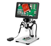 Microscopio digitale LCD da 7 pollici, microscopio HD USB con telecomando con cavo, microscopio a mano con ingrandimento 1200X e videoregistratore