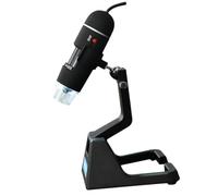 Microscopio Digitale LED 25x-600x 2 Megapixel USB | Controllo Illuminazione e Braccio Flessibile, Ispezione Banco e Saldature, Nero Plastico per Tecnici