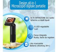 Microscopio Digitale Palmare LCD, Microscopio Portatile Tascabile 800X it
