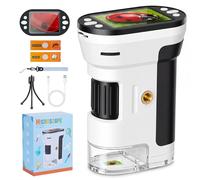 Microscopio digitale per bambini, 1000X, con schermo IPS 1080P HD da 2,0", luce LED e USB, per imparare, scoprire e osservare la natura, dai 6 anni in su