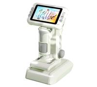 Microscopio digitale per bambini 1600X, schermo HD da 4,0" e design portatile 3 in 1, giocattolo scientifico con kit di diapositive, strumento di educazione scientifica per bambini dai 6 ai 12 a gray