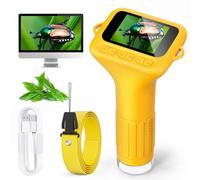 Microscopio digitale per bambini, schermo IPS SKYBASIC da 2,0 pollici, microscopio portatile 1000x con 8 luci LED regolabili, Capodanno per bambini dai 4 agli 12 anni