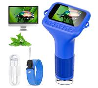 Microscopio digitale per bambini, schermo IPS SKYBASIC da 2,0 pollici, microscopio portatile 1000x con 8 luci LED regolabili, Capodanno per bambini dai 4 agli 12 anni