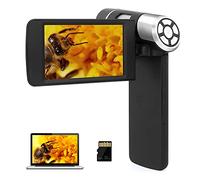 Microscopio digitale portatile con schermo Microscopio portatile LINKMICRO per adulti e bambini, 200X, 0,47 libbre, 2000 mAh, 8 LED, 1080p, compatibile con Windows Mac, scheda SD da 32 GB inclusa