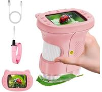 Microscopio digitale portatile, ingrandimento 1000x, schermo 4K da 2,4", mini tascabile, per l'istruzione scientifica e la scuola a casa