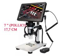 ✅ Microscopio Digitale PORTATILE LCD 7" 17,7cm SD 32gb BATTERIA RICAR. 1200 x