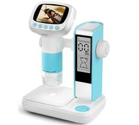 Microscopio digitale portatile, microscopio tascabile con display IPS da 5,1 cm, 8 luci LED regolabili per una visione chiara, ideale per uso educativo e hobby