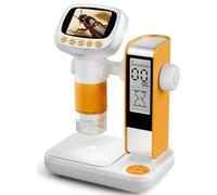 Microscopio digitale portatile, microscopio tascabile con display IPS da 5,1 cm, 8 luci LED regolabili per una visione chiara, ideale per uso educativo e hobby