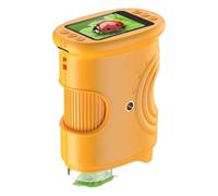 Microscopio digitale portatile per bambini con schermo da 2 pollici, zoom 1000x, retroilluminazione a LED, supporto per foto e video, comunicazione computer, alimentazione a batteria, arancione