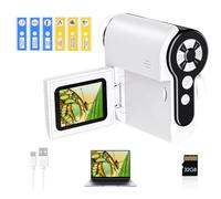 Microscopio digitale portatile per bambini con schermo LCD da 2 pollici 6 luci LED regolabili diapositive campione Scheda di memoria 32G Mini microscopio tascabile portatile in miniatura età 8-12 anni