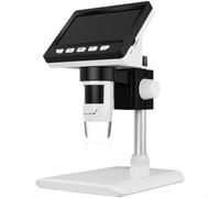 Microscopio digitale portatile, zoom 1000x, display IPS da 4,3", per valutare le monete, saldatura, kit di diapositive biologiche, bianco (C)