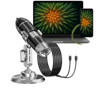 Microscopio digitale USB 3 in 1. Microscopio digitale elettronico 1600X 200W. Microscopio digitale portatile compatibile con PC, Android, tablet. Ideale per osservazione biologica, saldatura e ispezio