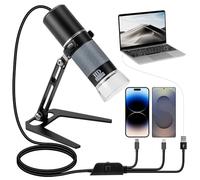 Microscopio Digitale USB Alta Definizione 1080P Per iPhone iPad Android PC | 50 - 1000X HD Microscopio Portatile con luce per le piante moneta tricomi saldatura pelle Scalp