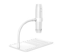 Microscopio digitale USB WiFi 1000X elettronico 2MP 1080P Schermo da 4,3 pollici biologico a moneta for saldatura(White)