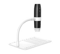 Microscopio digitale USB WiFi 1000X elettronico 2MP 1080P Schermo da 4,3 pollici biologico a moneta for saldatura(Black)