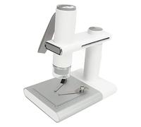 Microscopio Digitale Wireless da 50X a 1000X, Telecamera di Ispezione per Microscopi USB WiFi HD da 2 MP con Luce LED e Supporto per Tablet Telefono, Messa a Fuoco Manuale da 2 (Bianco)