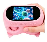 Microscopio e telescopio 2 in 1, per bambini, telescopio per bambini | Microscopio tascabile, portatile, 1000 pezzi, per scienza all'aperto, regalo di compleanno per bambini dai 3 anni in su (rosa