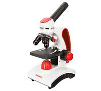 Microscopio educativo portatile in metallo per principianti e bambini Discovery Terra Gravity con libro colorato in lingua polacca, rosso