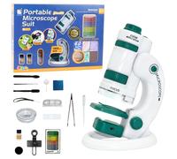 Microscopio educativo portatile per bambini 2in1 60x/180x con accessori
