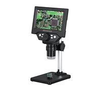 Microscopio elettronico digitale industriale da 10 megapixel con display LCD 5 pollici ingrandimento continuo 1000x 8 luci LED regolabili funzioni di foto e video connettività USB al computer per manu