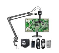 Microscopio industriale 4K UHD, telecamera for microscopio con sensore HDM/I TYPE-C da 1/1,8"imx678, obiettivo attacco C 150X, supporto di fissaggio aggiornato(4K Full Sets)