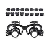 Microscopio Lente di ingrandimento for occhiali con occhi luminosi a LED 2.5X 4X 6X 8X 10X 15X 20X 25X Lente di ingrandimento for lenti ottiche(A)