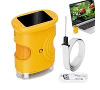 Microscopio Mano 1000X Per Bambini - Dispositivo Digitale Portatile Miniscopio | Kit Scienza Educativi Microscopio | Schermo 4K 2,0 Pollici 2026 Aggiornato, Ricaricabile, Per Istruzione Domestica