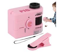 Microscopio manuale, luce LED integrata, 5,5 x 2,8 x 4 cm, strumento | Ingrandimento per bambini, strumento scientifico per esterni, facile regolazione della messa a fuoco