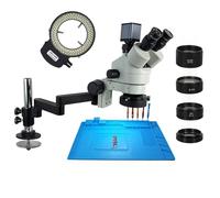 Microscopio Microscopio, 38MP 90x Stand rotabili Trinoculare Stereo Camera digitale USB 144 LED luce for riparazione del telefono cellulare(38MP White 144 LED)