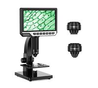 Microscopio, Microscopio digitale 2000X 7 "IPS 12MP 1080P biologico da laboratorio con doppia lente telecomando(No Remote Control)