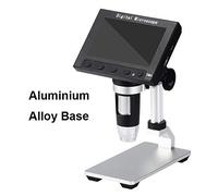 Microscopio Microscopio digitale a LED 1000x, microscopio video elettronico con visualizzazione da 4,3 pollici di sollevamento del supporto f/scheda madre (Color : Metal Base)
