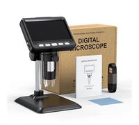 Microscopio, Microscopio digitale IPS da 4,3 pollici, lente HD da 2 MP, ingrandimento 1000X, luce regolabile a 8 LED, microscopio elettronico, lente d'ingrandimento for monete
