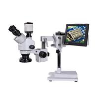 Microscopio, Microscopio, Zoom continuo 3.5-90X Doppio boom Stand GRANDE Scope Trinoculare Microscopio stereo Microscopio HD USB Display LCD da 8 pollici USB(Package 2)