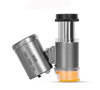 Microscopio Mini Pocket 60X Per Gioiellieri Con Luce LED UV Portatile