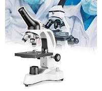 Microscopio Monoculare Composto, Microscopio Con Corpo Interamente in Metallo, Sorgente Luminosa A LED, Protezione Morbida Per Gli Occhi,per Laboratorio Scolastico E Istruzione A Casa,White