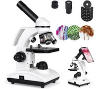 Microscopio monoculare composto per appassionati di scienza, design girevole a 360 con supporto per telefono, elevato ingrandimento 40X-1000X e