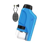 Microscopio Palmare 60X-120X Microscopio Tascabile Portatile HD Con Lampada A LED Scienze Biologiche Educative For Bambini(Blue set)