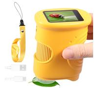 Microscopio per bambini, 1000 X 4K, con display IPS da 2,0" e luci LED, microscopio digitale per cellulare dai 3 anni in su