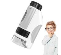 Microscopio per bambini - 3,8 pollici | Strumento ottico ABS - LED 50-300X Sveglia scientifica portatile per studenti Esplorazione all'aperto Dispositivo di apprendimento della biologia educativa