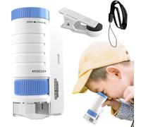 Microscopio per bambini 60x-120X - Microscopio educativo portatile portatile | STEM & scienza giocattolo con clip per telefono cellulare, corda di trasporto | divertente strumento di apprendimento per