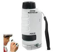 Microscopio per Bambini 60x-120x Miniscopio Portatile in ingradamento con luci a LED, microscopio Tascabile Portatile per l'apprendimento dei Bambini, l'istruzione, 'esplorazione del Mondo