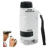 Microscopio per Bambini 60x-120x Miniscopio Portatile in ingradamento con luci a LED, microscopio Tascabile Portatile per l'apprendimento dei Bambini, l'istruzione, 'esplorazione del Mondo